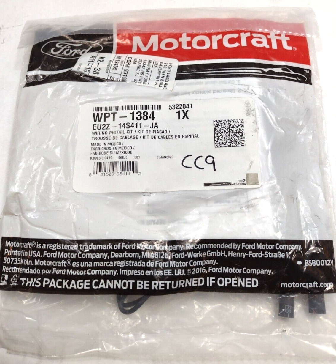 Genuine OEM Ford Wire Assembly Motorcraft WPT1384