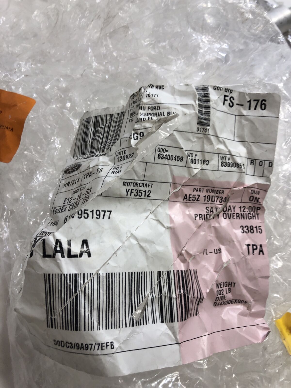 New OEM Ford 2010-2012 Ford Fusion A/C Refrigerant Suction Hose AE5Z-19D734-A