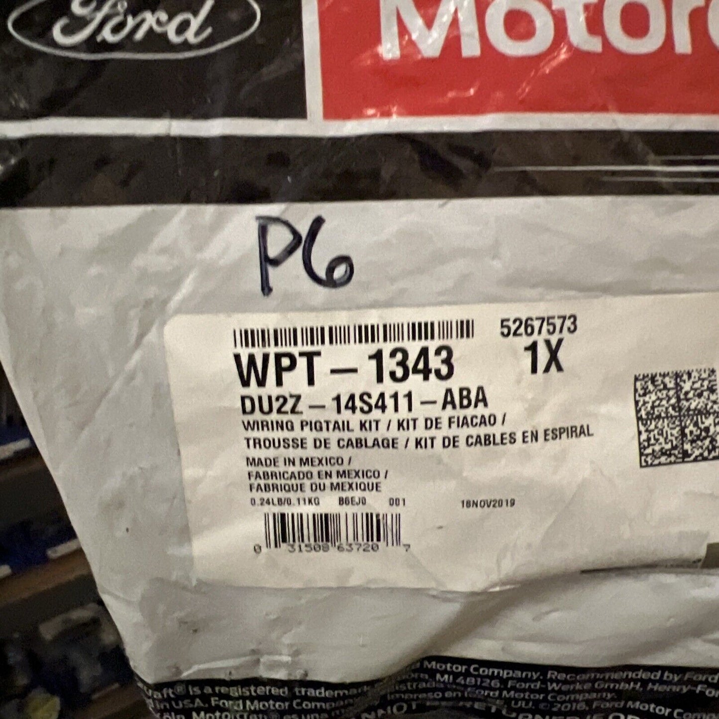 Genuine OEM Ford Wire Assembly Motorcraft WPT1343