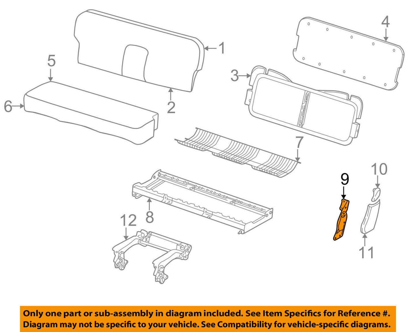 New OEM Ford Excursion Seat Latch Rear Bench Driver Side 2002-2005 1C7Z1662649AA