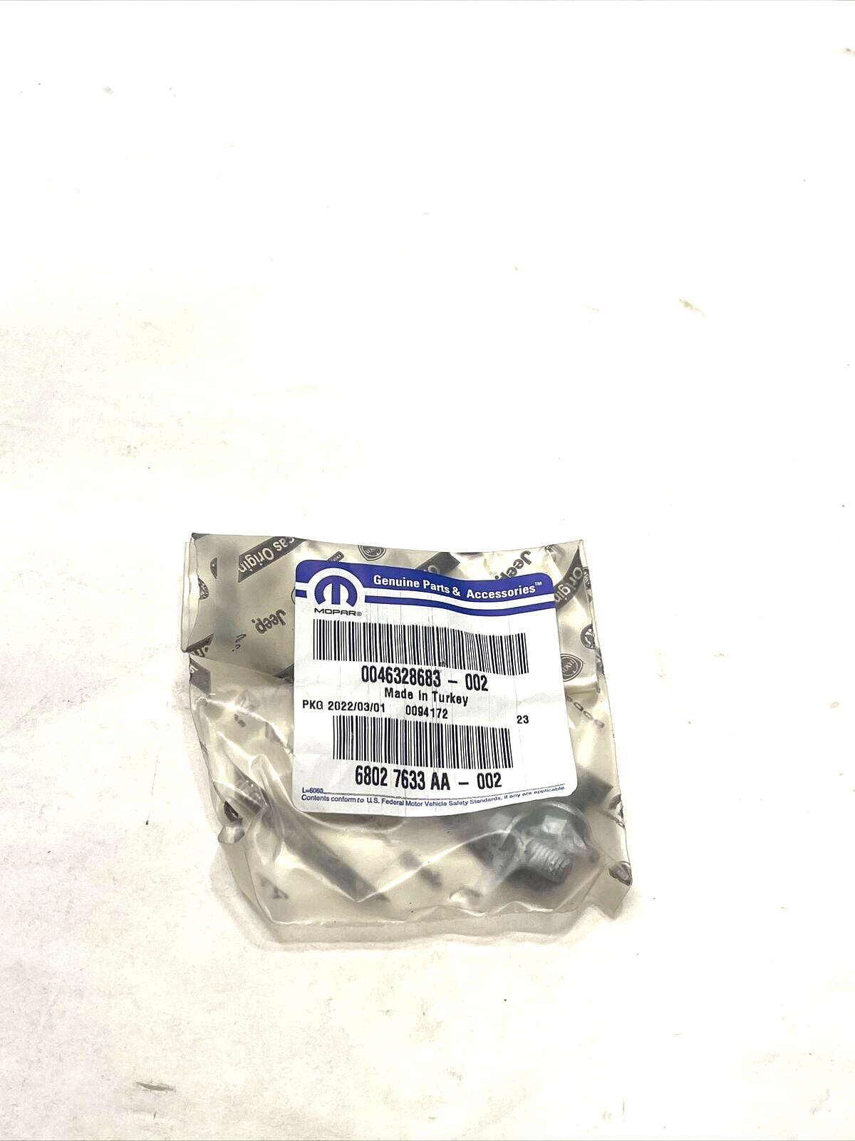 New OEM Genuine Mopar Wrangler 2020-2023 Upper Bolt Mounting 68027633AA