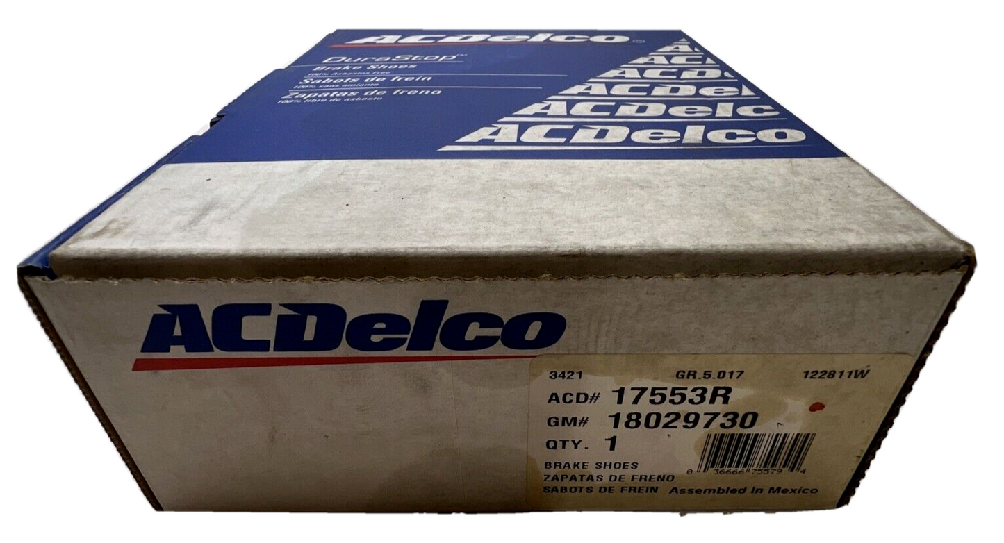 New OEM General Motors ACDelco 17553R Bonded Rear Drum Brake Shoe Set 19307610