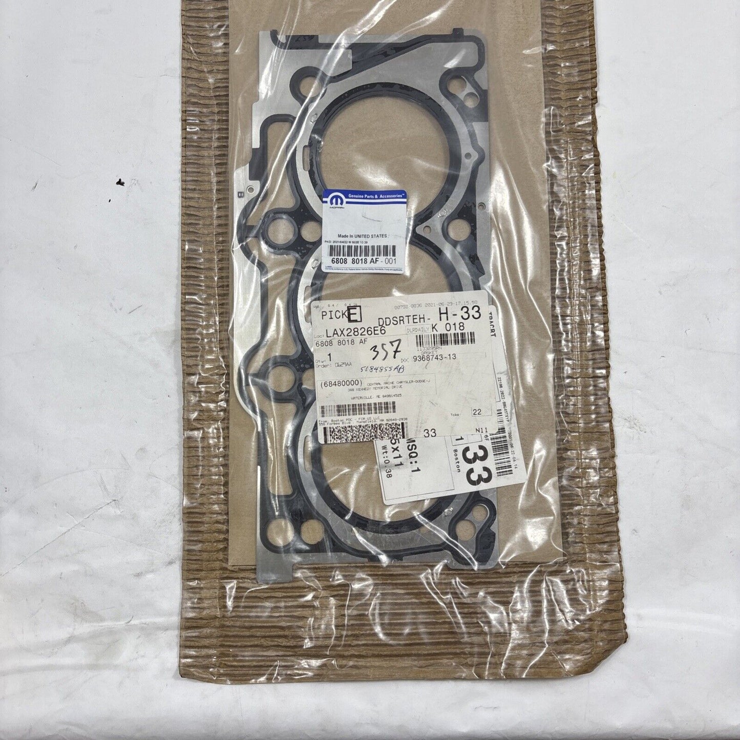 Genuine OEM Mopar Passenger Right Engine Cylinder Head Gasket 68088018AF