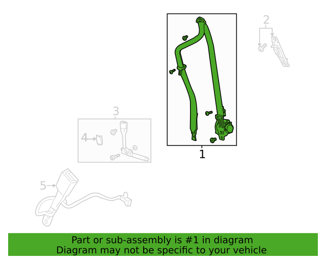 Genuine OEM GM Chevrolet Front Passenger Side Seat Belt Retractor Kit 42782739