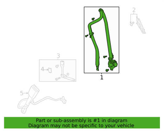 Genuine OEM GM Chevrolet Front Passenger Side Seat Belt Retractor Kit 42782739
