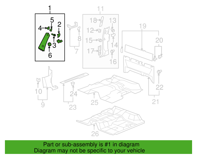Genuine OEM GM Chevrolet Right Side Windshield Pillar Trim 2007 - 2014 20962769