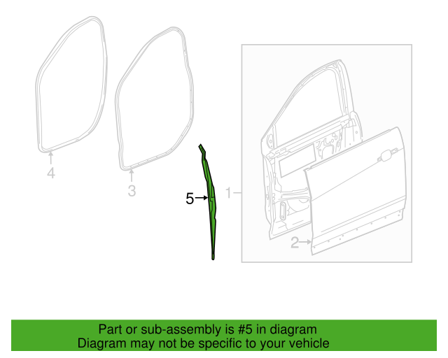 Genuine OEM GM Front Left Side Door Forward Weatherstrip Seal 2017-2024 23198123
