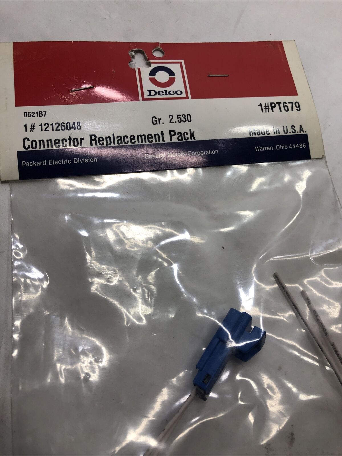 New OEM Genuine GM ACDelco PT679 2-Way Male Blue Multi-Purpose Pigtail 12126048