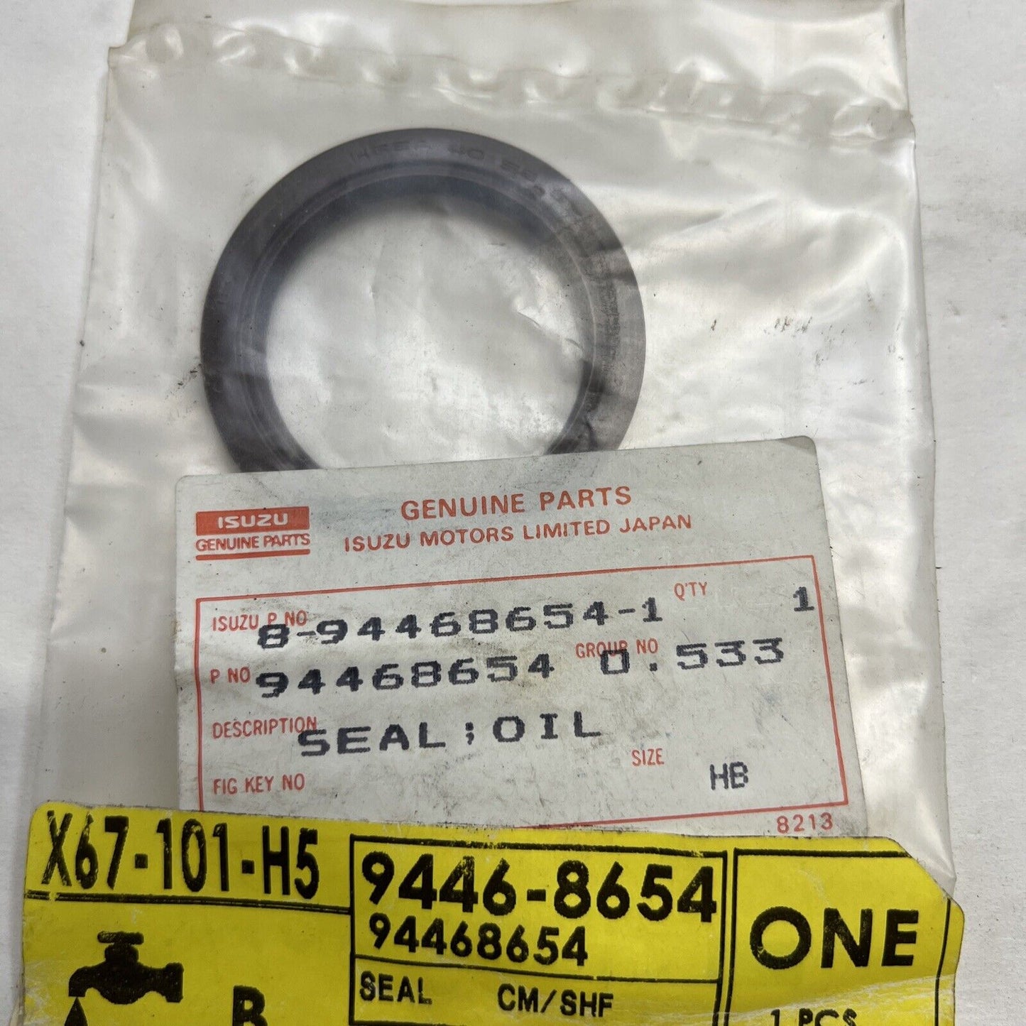 New OEM GM Chevy Spectrum Camshaft Oil Gasket 1985-88 94468654
