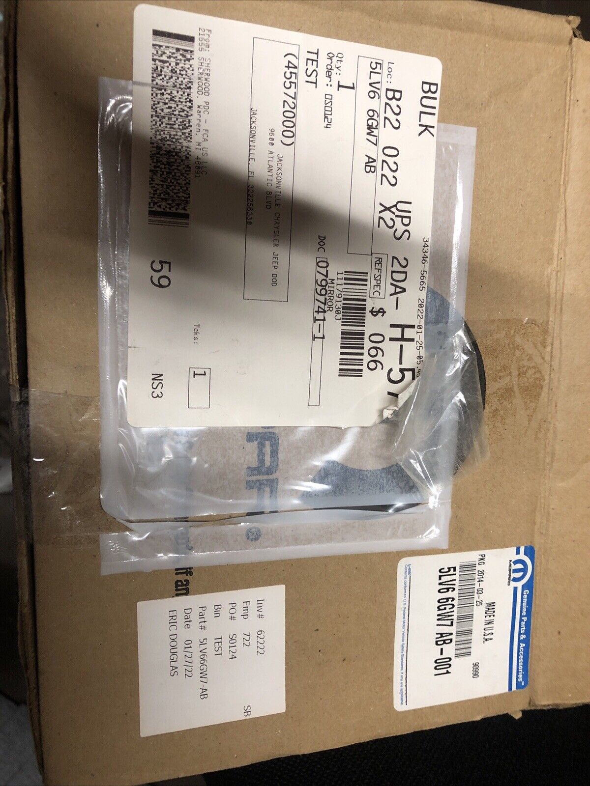 New OEM Genuine Jeep Compass Mirror Passenger Side 5LV66GW7AB