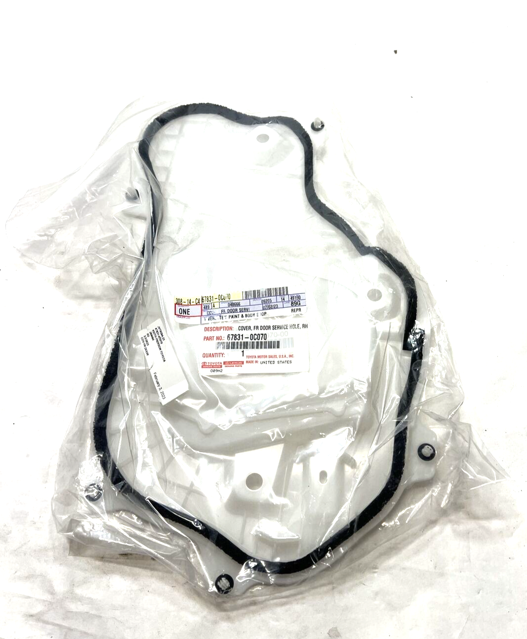 New OEM Genuine Toyota Tundra 2022 Front Door Service Hole Cover 678310C070