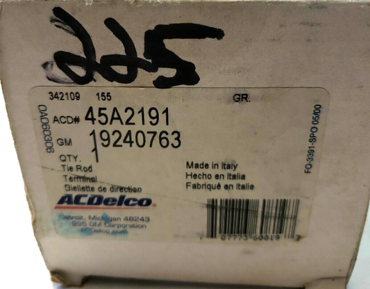 New ACDelco 45A2191 Tie Rod End