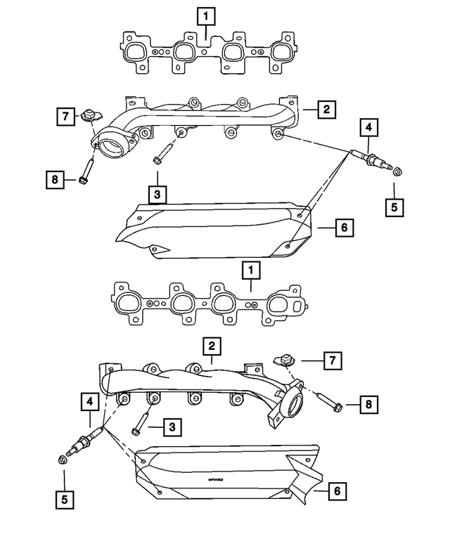 Genuine OEM Mopar Right Passenger Side Exhaust Manifold Gasket 08-13 53032832AH