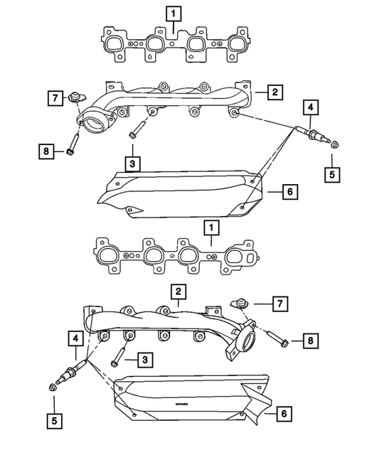 Genuine OEM Mopar Right Passenger Side Exhaust Manifold Gasket 08-13 53032832AH