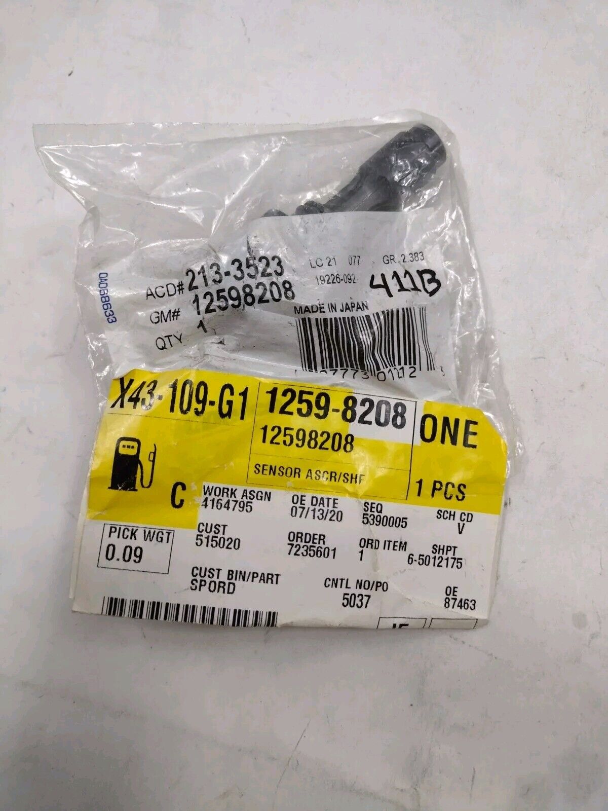 Genuine OEM GM Chevy Impala Crankshaft Position Sensor 12598208 ACDelco 213-3523