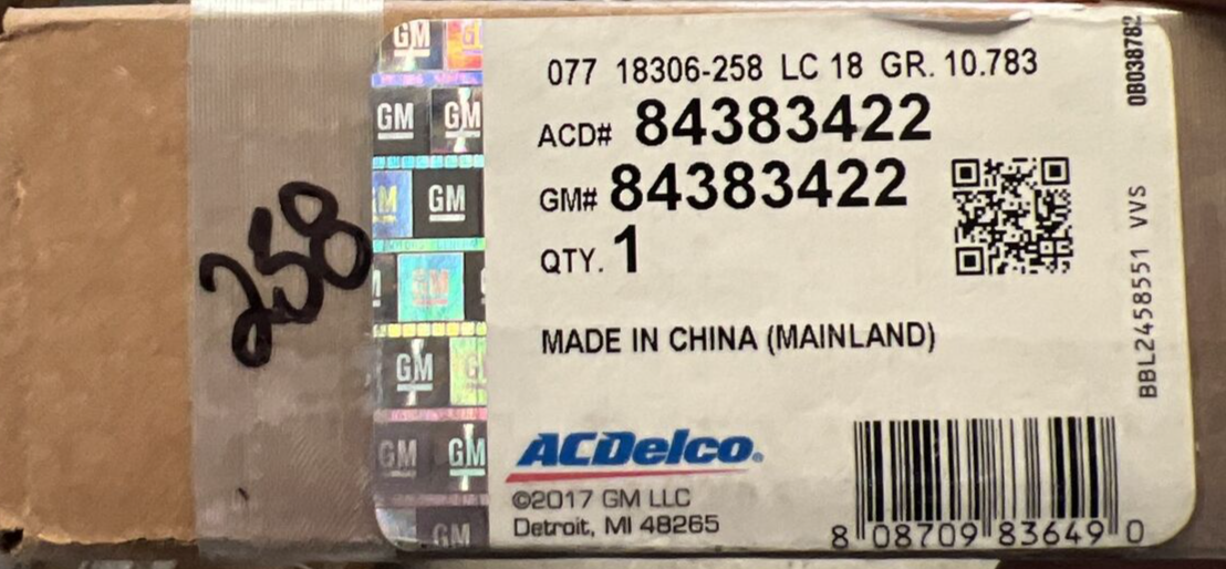 New OEM Genuine GM Cadillac 19-22 Left Driver Side Door Window Motor 84383422