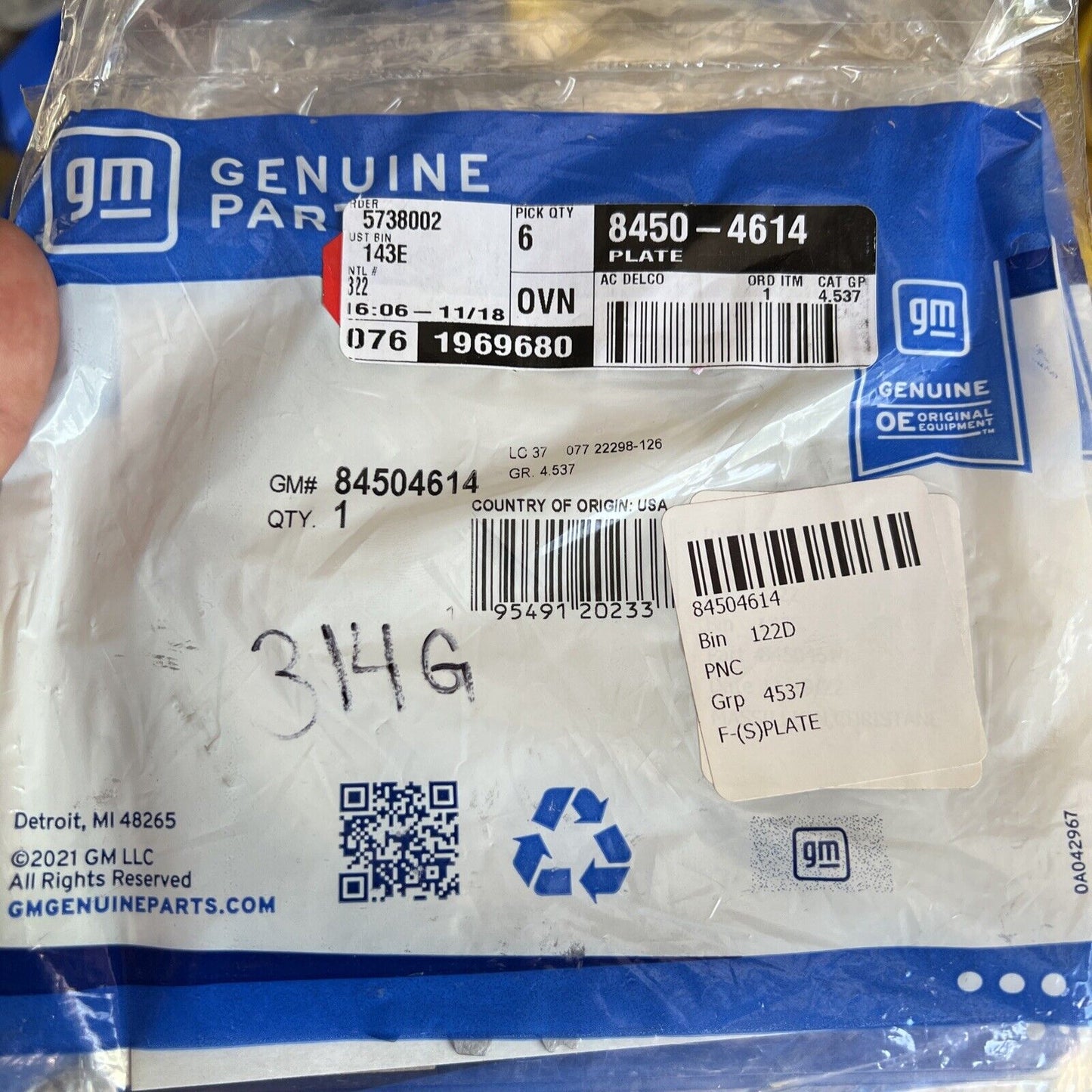 Genuine OEM GM Transfer Case Clutch Pressure Plate 84504614