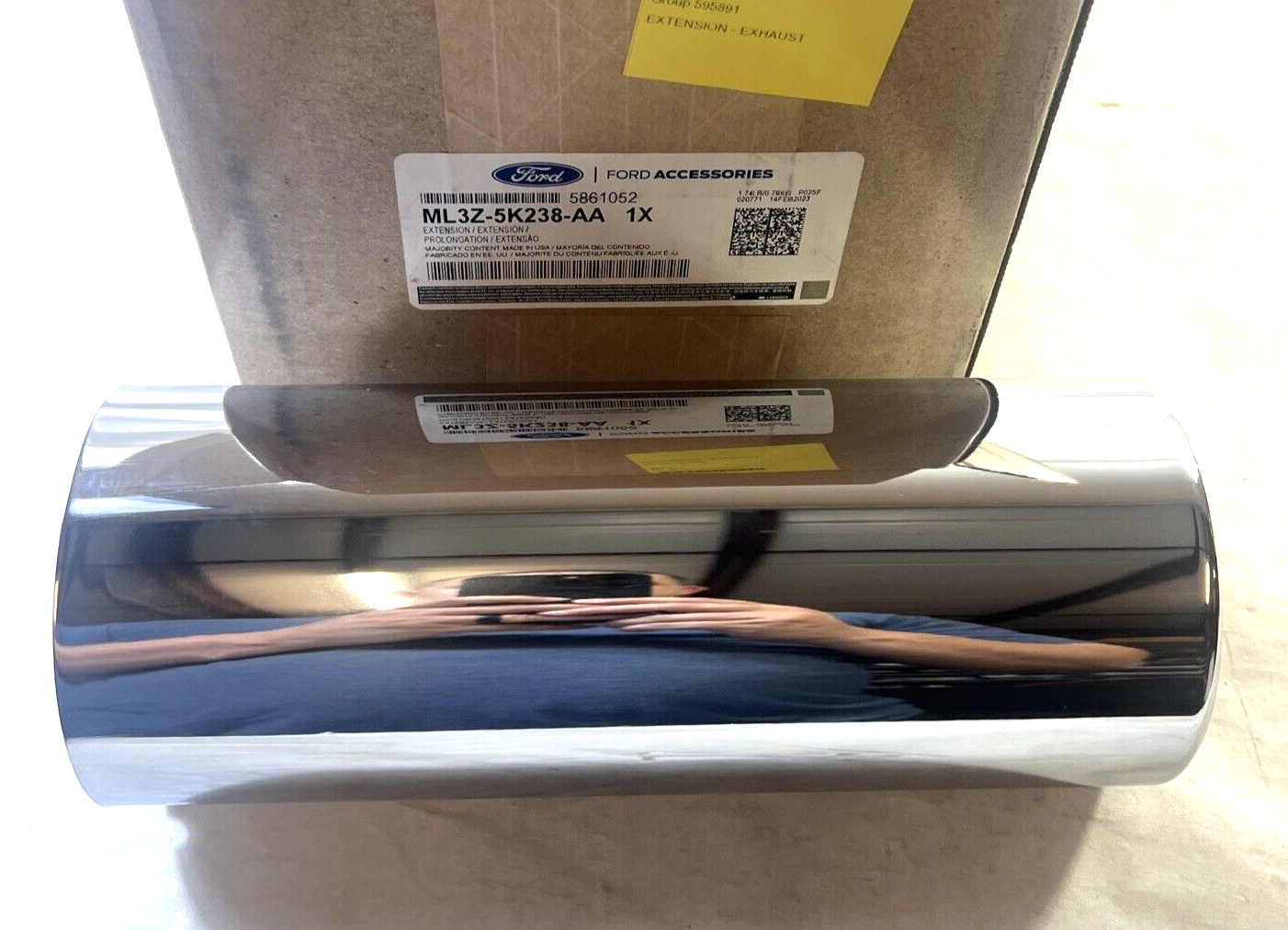 NEW Ford Chrome Stainless Steel 3.0 Inch Round Exhaust Tip Tail Pipe ML3Z5K238AA