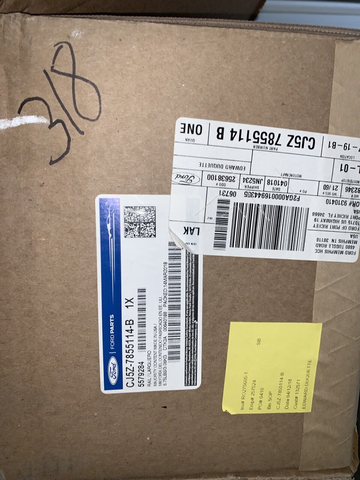 New OEM Ford Escape Roof Rail Right Passenger Side 2014-2018 CJ5Z-7855114-B