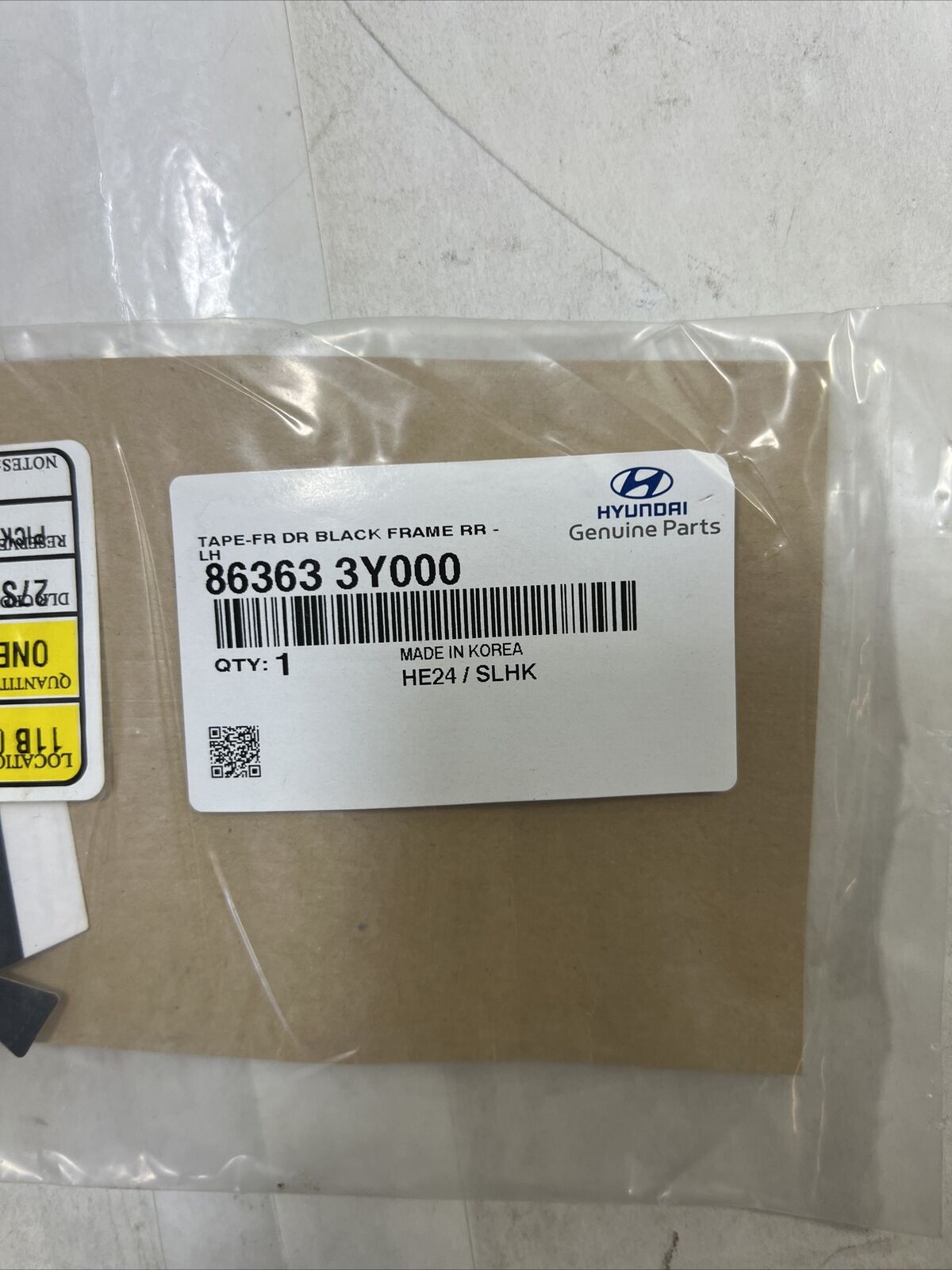 Genuine OEM Hyundai Elantra Black Out Tape 2011-2015 863633Y000