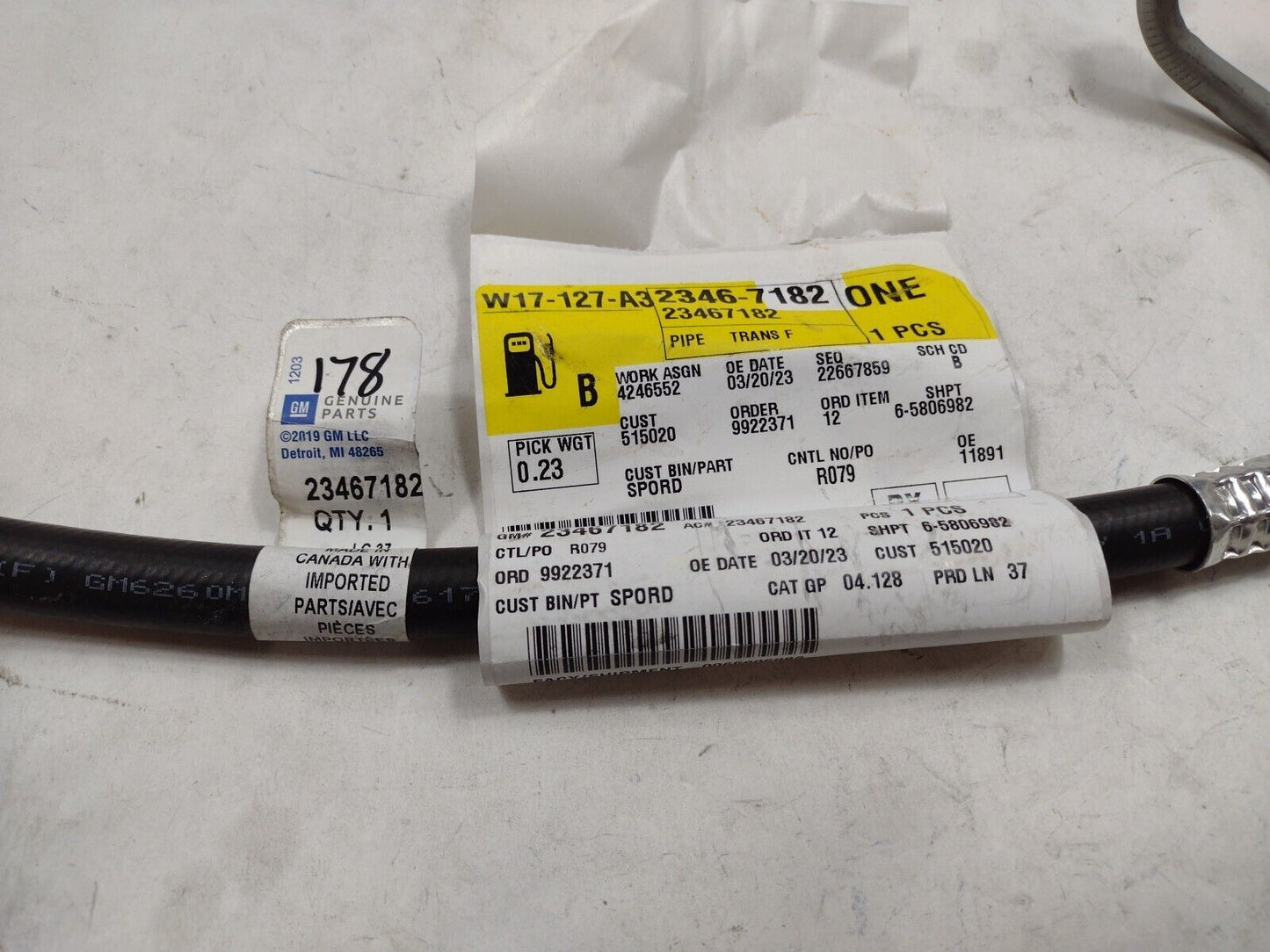 Genuine OEM GM Chevy Equinox Transmission Oil Cooler Line 2010-2017 23467182