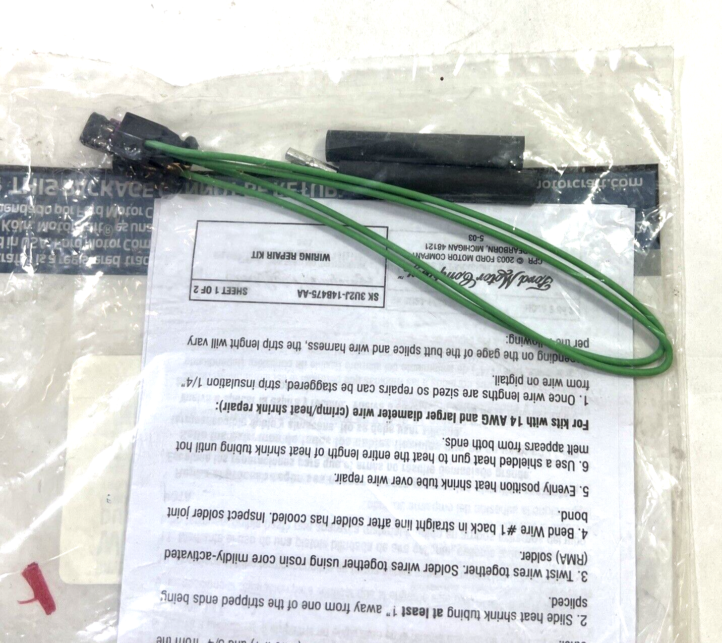 Genuine OEM Ford Wire Assembly Motorcraft WPT1396