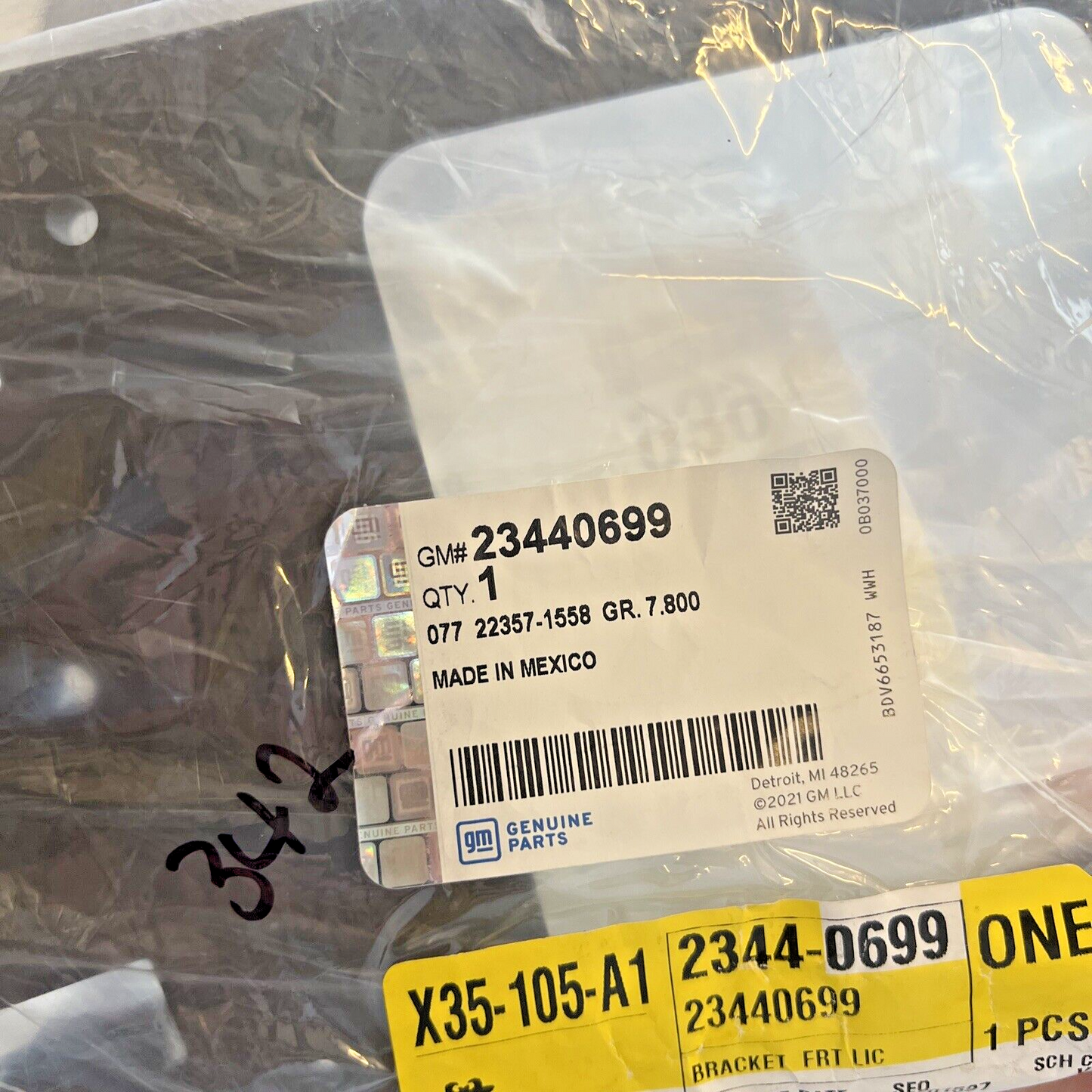 Genuine OEM GM Front Chevrolet Cruze License Plate Bracket Holder 16-18 23440699