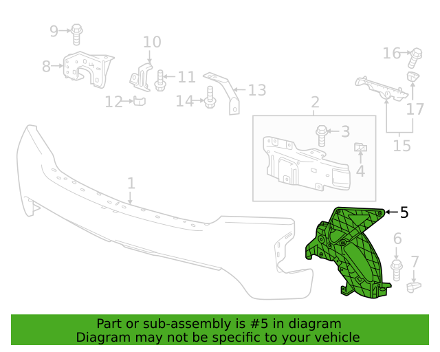 Genuine OEM GM Chevrolet Silverado 1500 Front Bumper Bracket 2019-2022 84219065