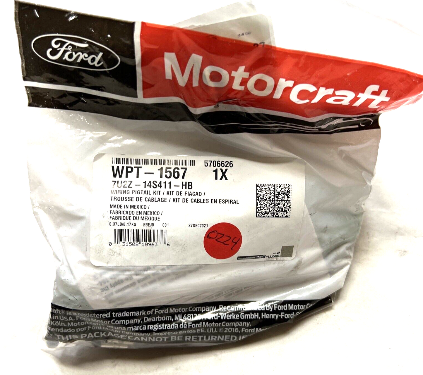 New OEM Genuine Ford Wire Assembly Motorcraft Wpt1567