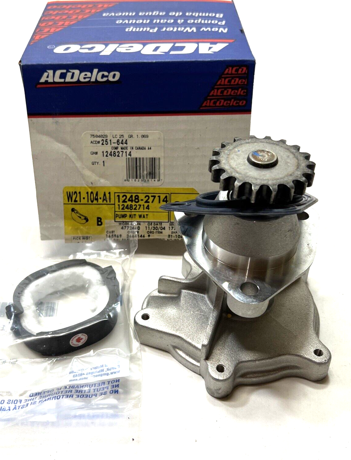 New OEM Genuine GM Engine Water Pump-Water Pump Kit ACDelco 251-644