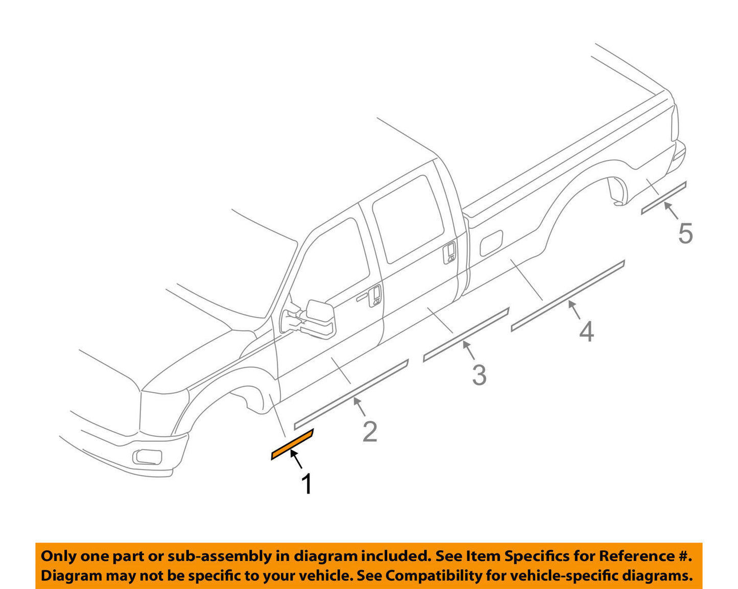 New Ford F-250 Super Duty Decal Stripe Kit Passenger Side 11-14 BC3Z6120000AA