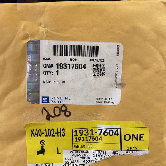 New OEM GM Chevy Express 2015-2018 LT Chrome Rear Door Nameplate Emblem 19317604