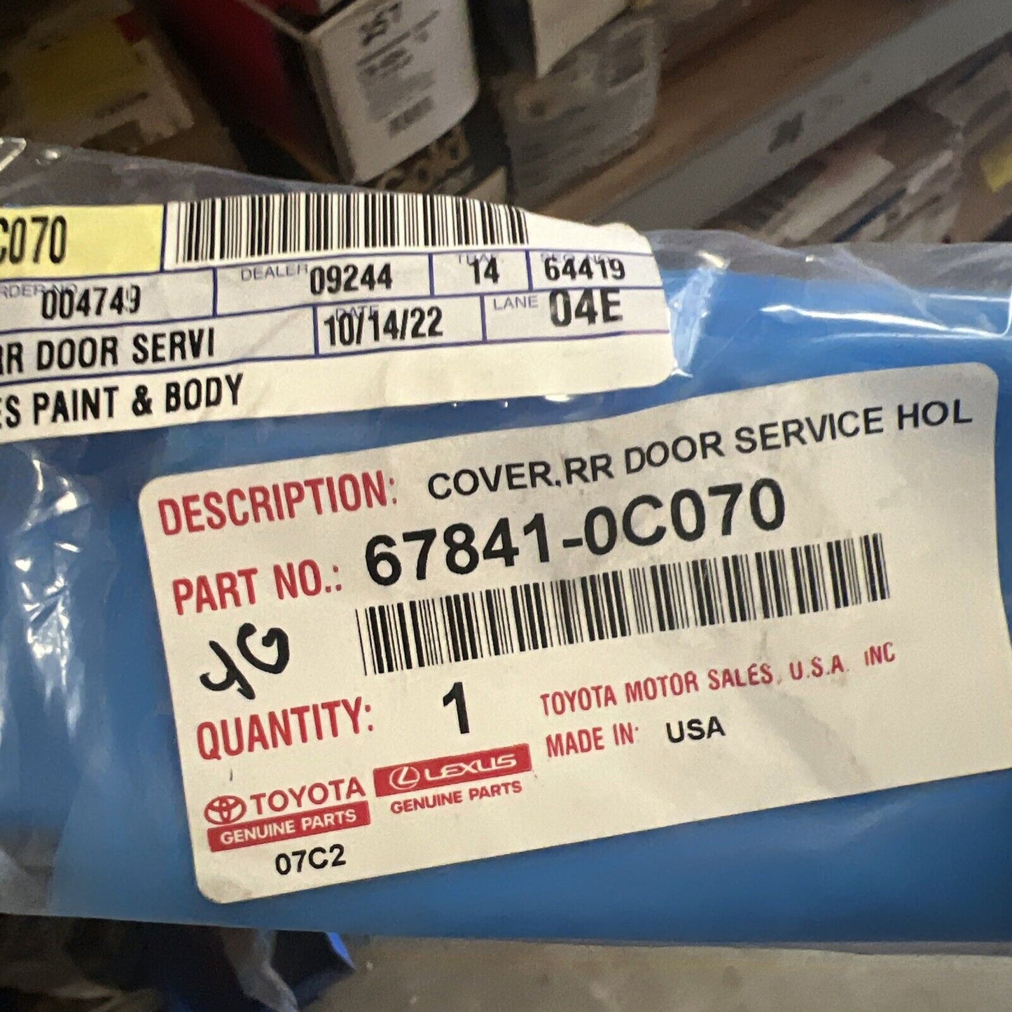 New OEM Genuine Toyota Tundra 2007-2021 Rear Door Service Hole Cover 678410C070