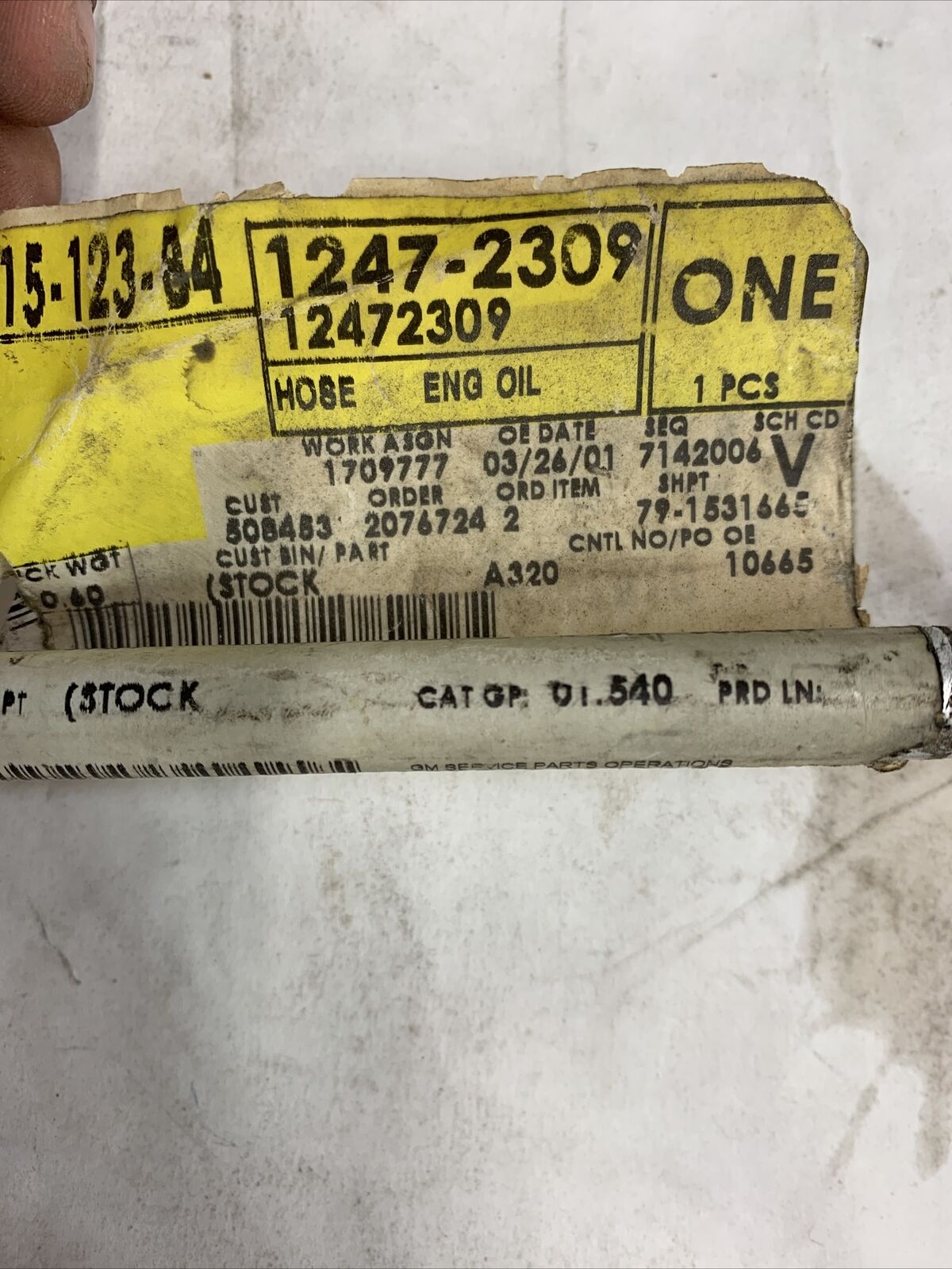 New OEM Genuine GM Upper Engine Oil Cooler Outlet Hose Assembly 12472309