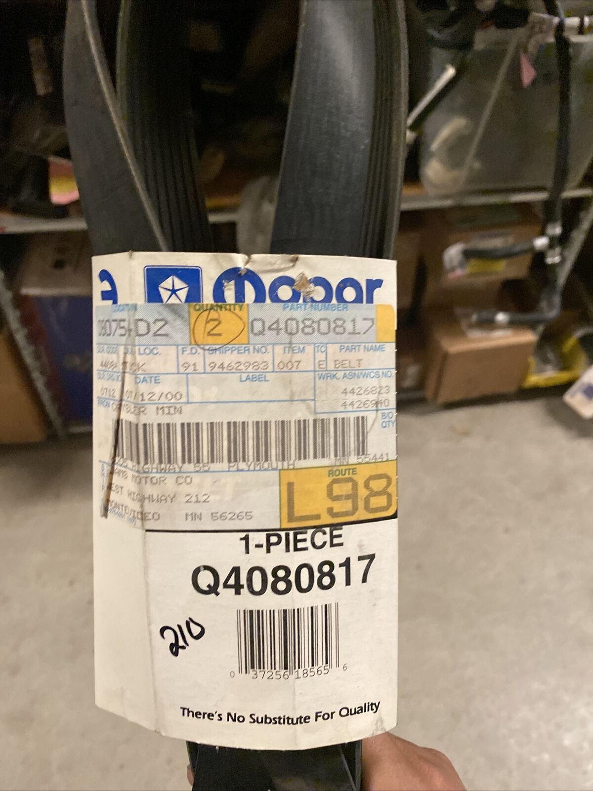 New OEM Mopar Accessory Drive Belt Q4080817