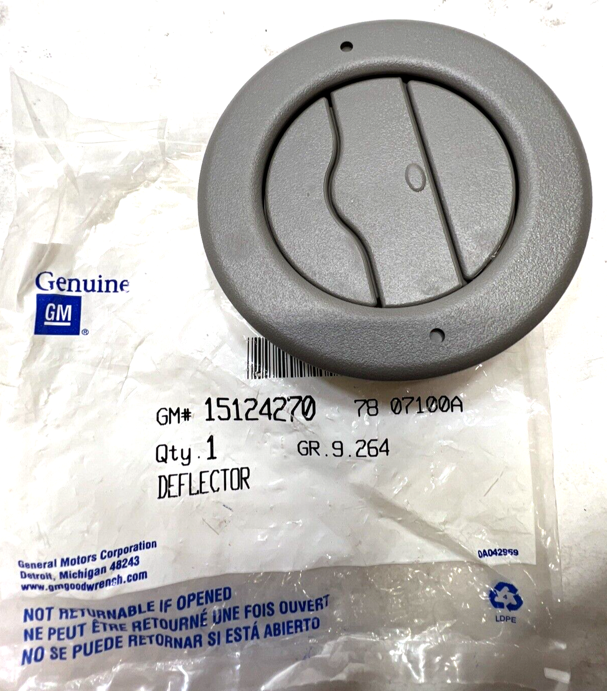 New OEM Genuine General Motors Chevrolet GMC 2000-2006 Air Deflector 15124270