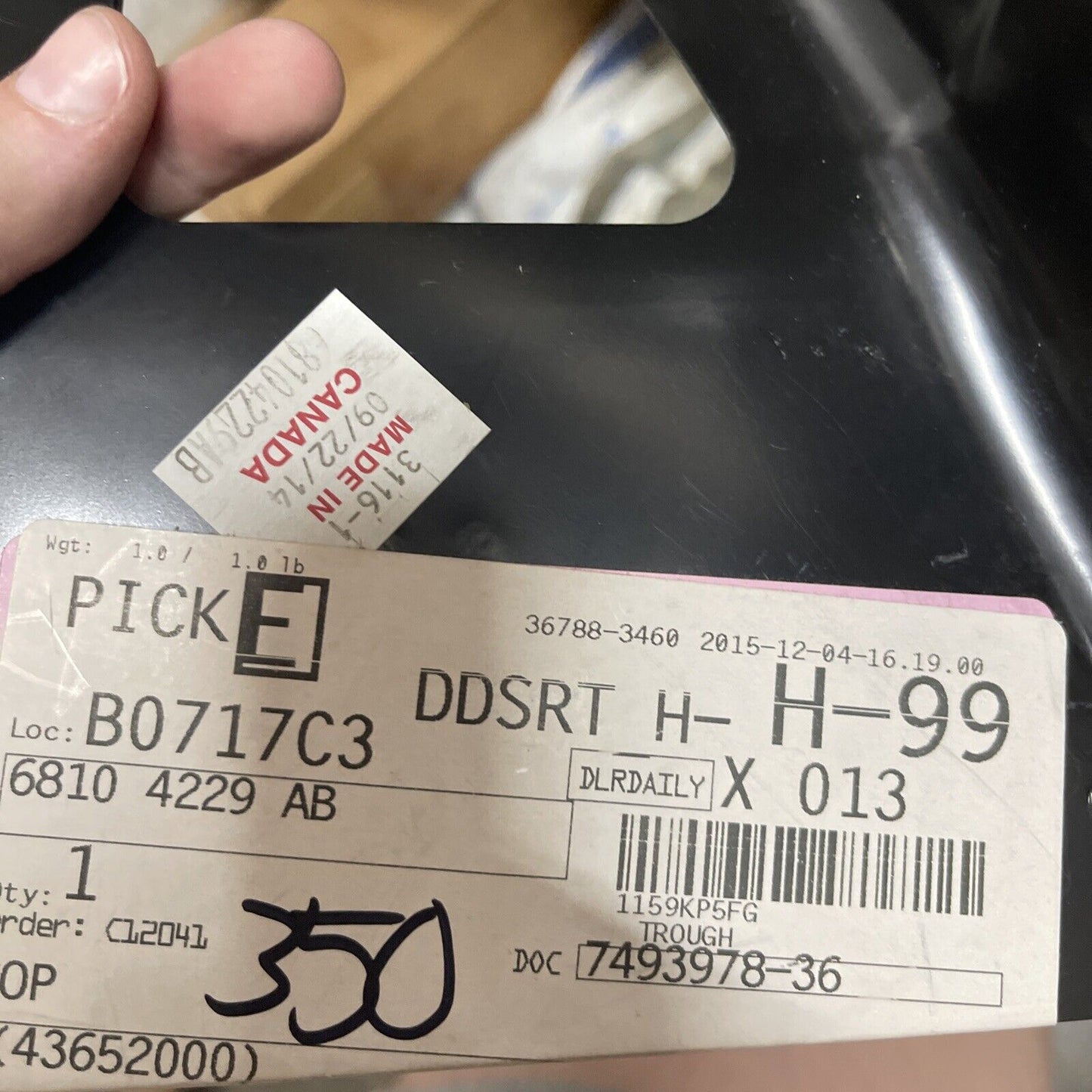 Mopar CHRYSLER OEM 15-17 200 Quarter Panel-Reinforcement Left 68104229AB