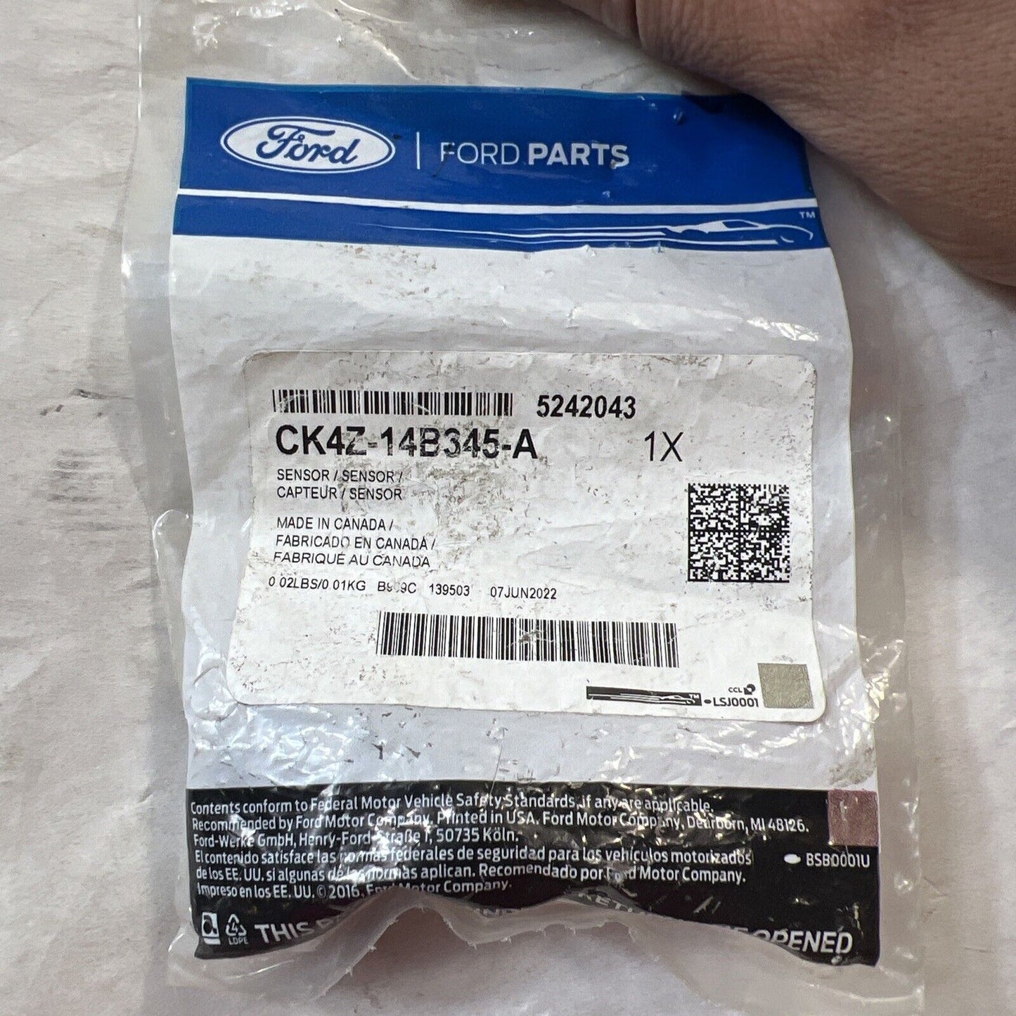 Genuine OEM Ford Transit Side Impact Sens 2015-2023 CK4Z14B345A