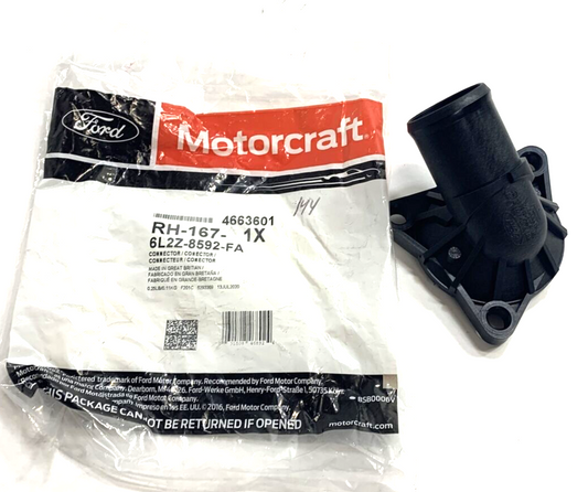 New OEM Genuine Ford Water Outlet 6L2Z-8592-FA Motorcraft RH167