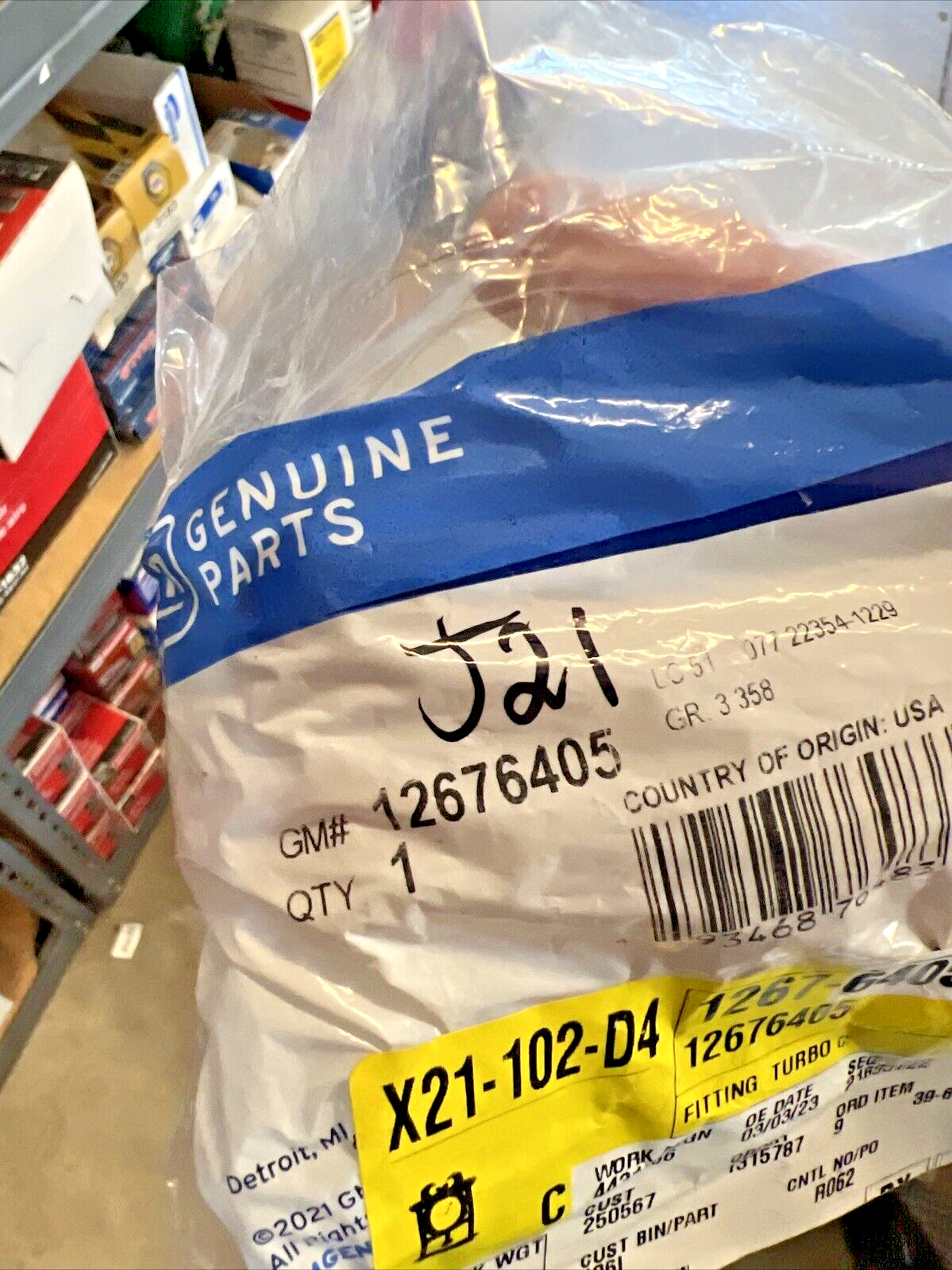 Genuine OEM GM Chevrolet Turbocharger Coolant Return Pipe Fitting 16-24 12676405