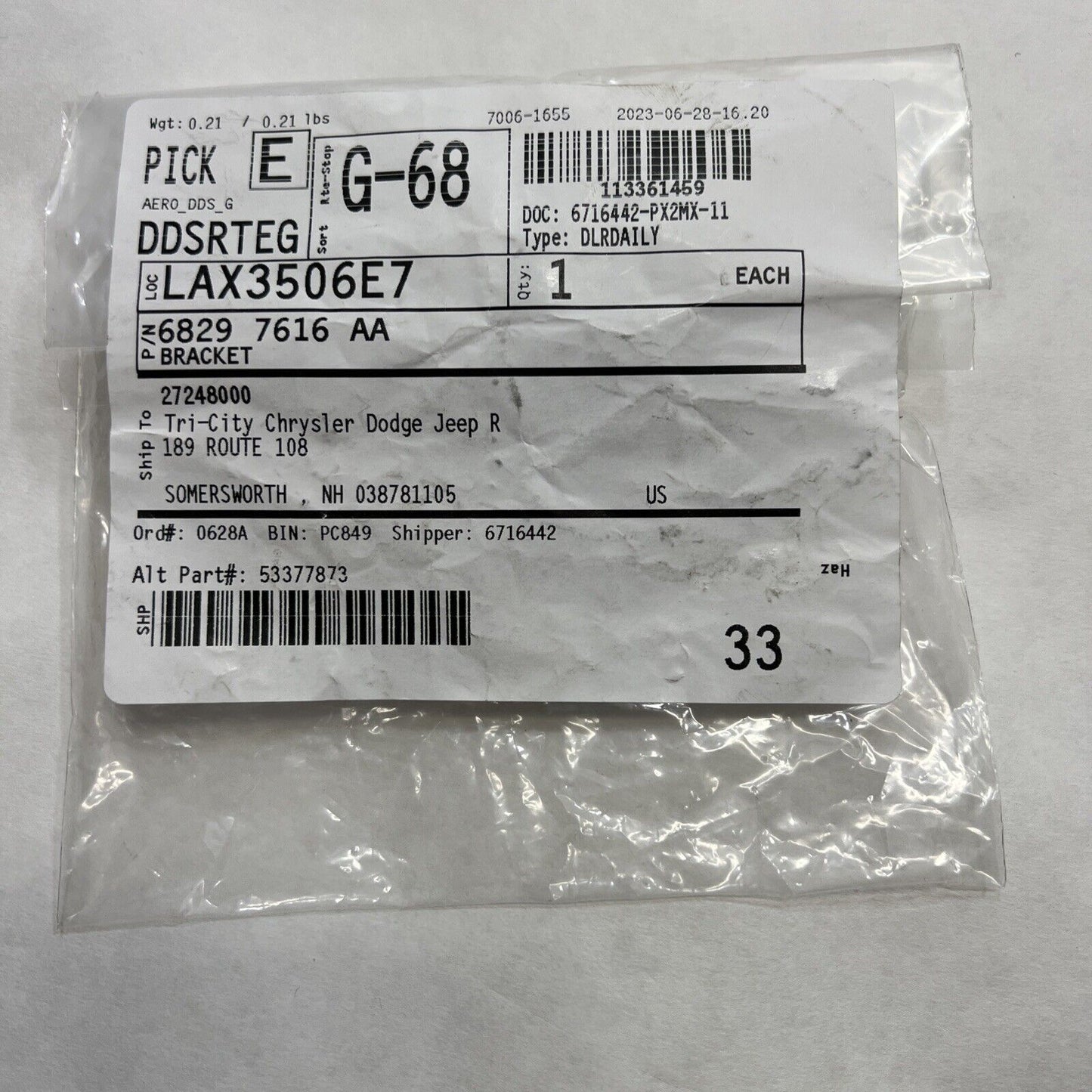 New OEM Genuine Mopar Gladiator 2018-2023 Mounting Bracket 68297616AA