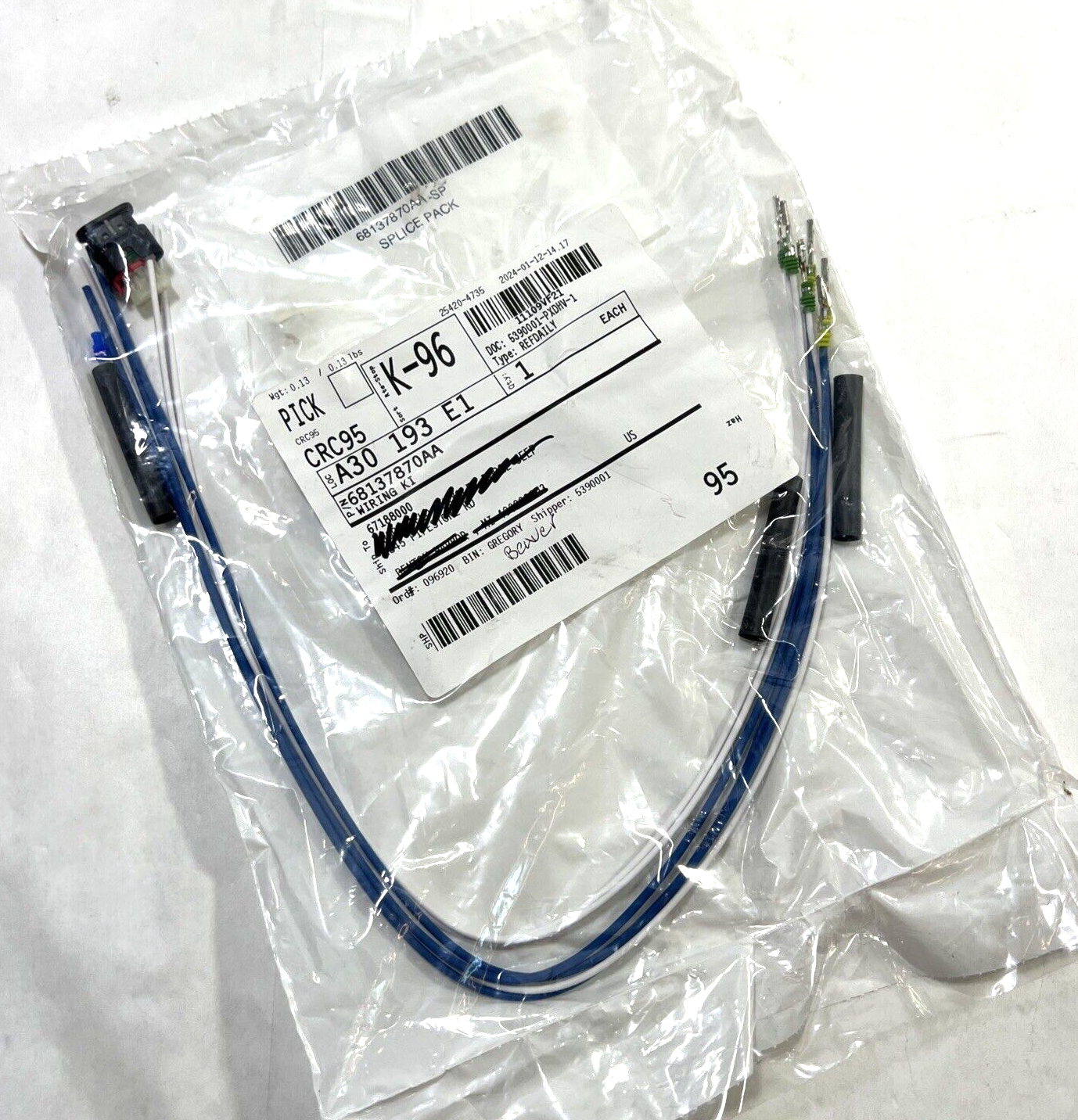 Genuine OEM Mopar 3 Way Wiring Kit 68137870aa