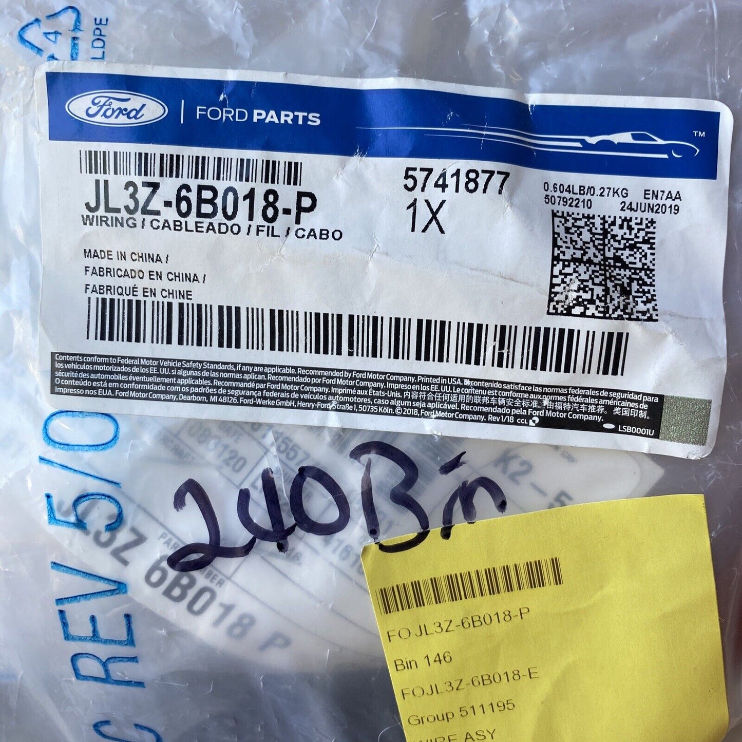 New OEM Ford F-150 Engine Block Heater Wiring 2015-2020 JL3Z6B018P