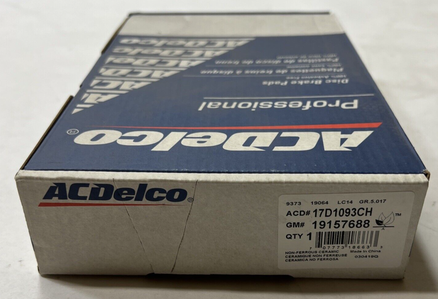 New OEM Genuine GM ACDelco 17D1093CH Rear Disc Brake Pad Set 19157688