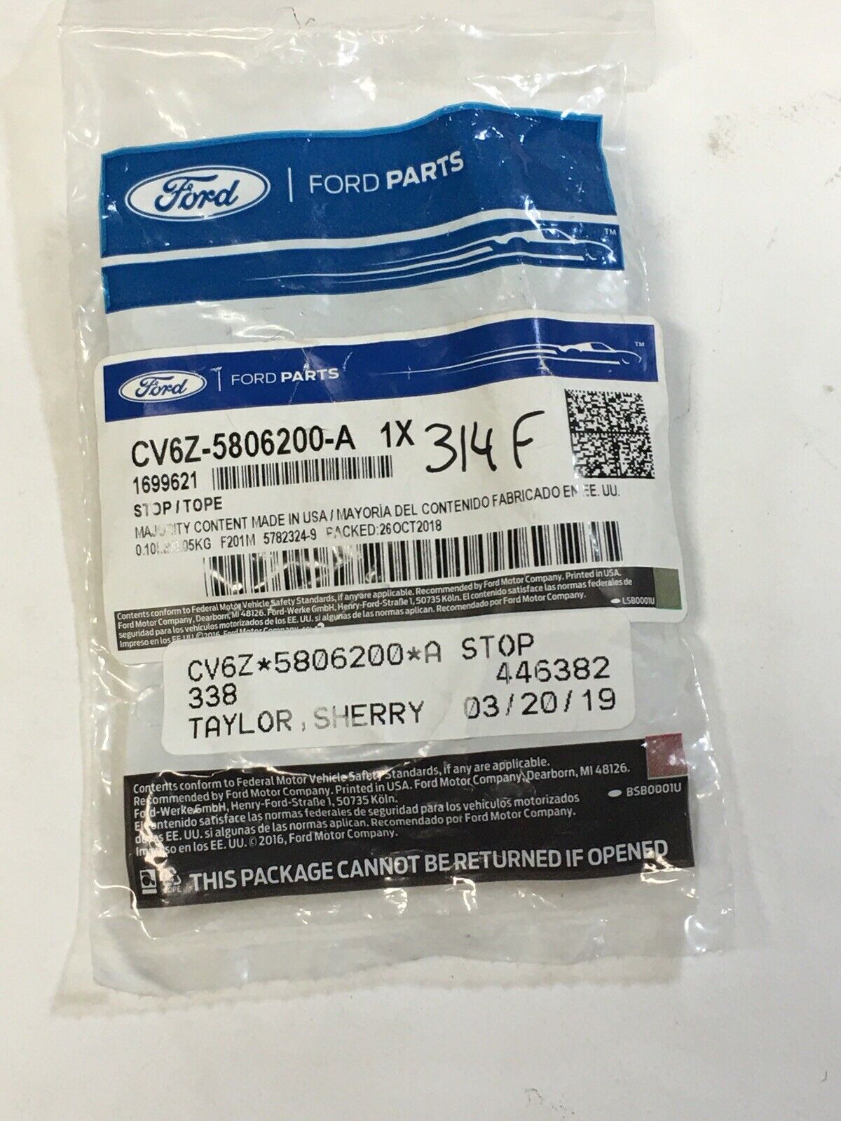 New OEM Ford Focus Glove Compartment Box Damper Shock Strut 2012-16 CV6Z5806200A