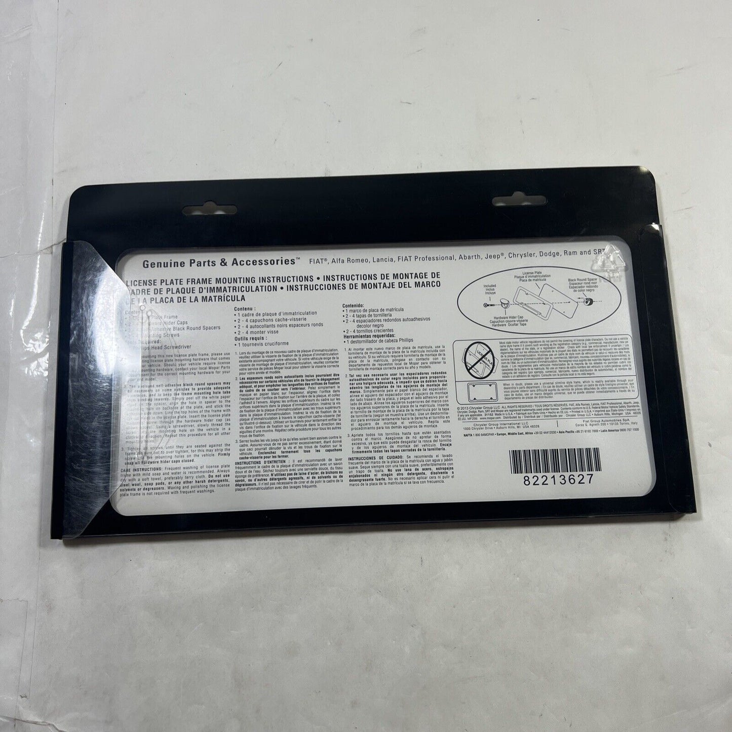 Genuine OEM Mopar License Plate Frame 82213627AB