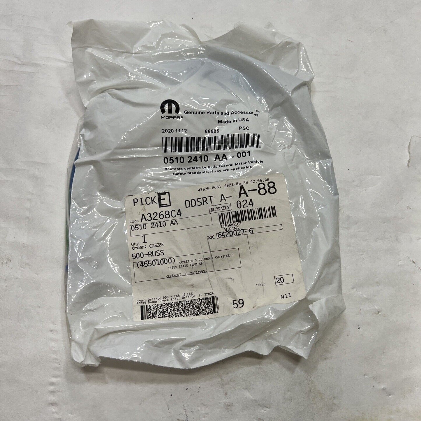 New OEM Genuine Mopar 2 Way Wiring Accessory Kit 5102410AA