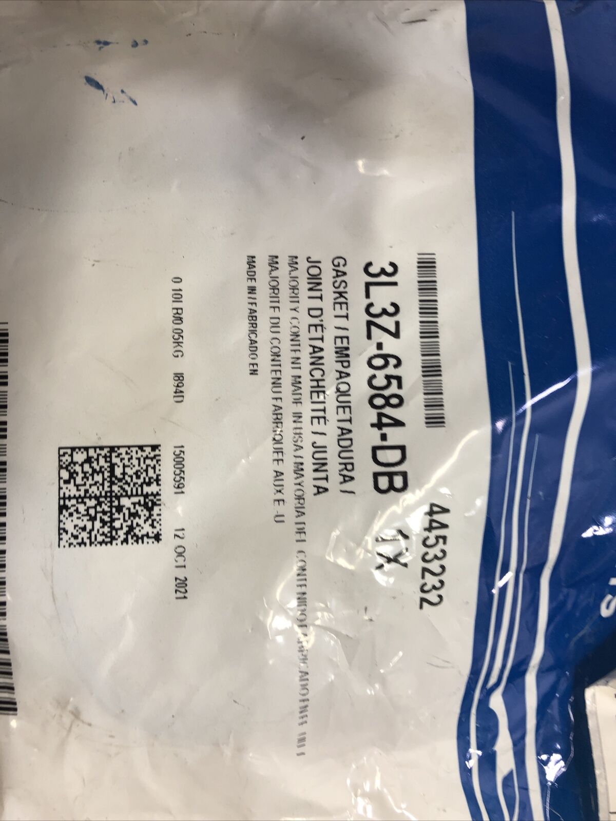 New OEM Genuine Ford Gasket 3L3Z-6584-DB