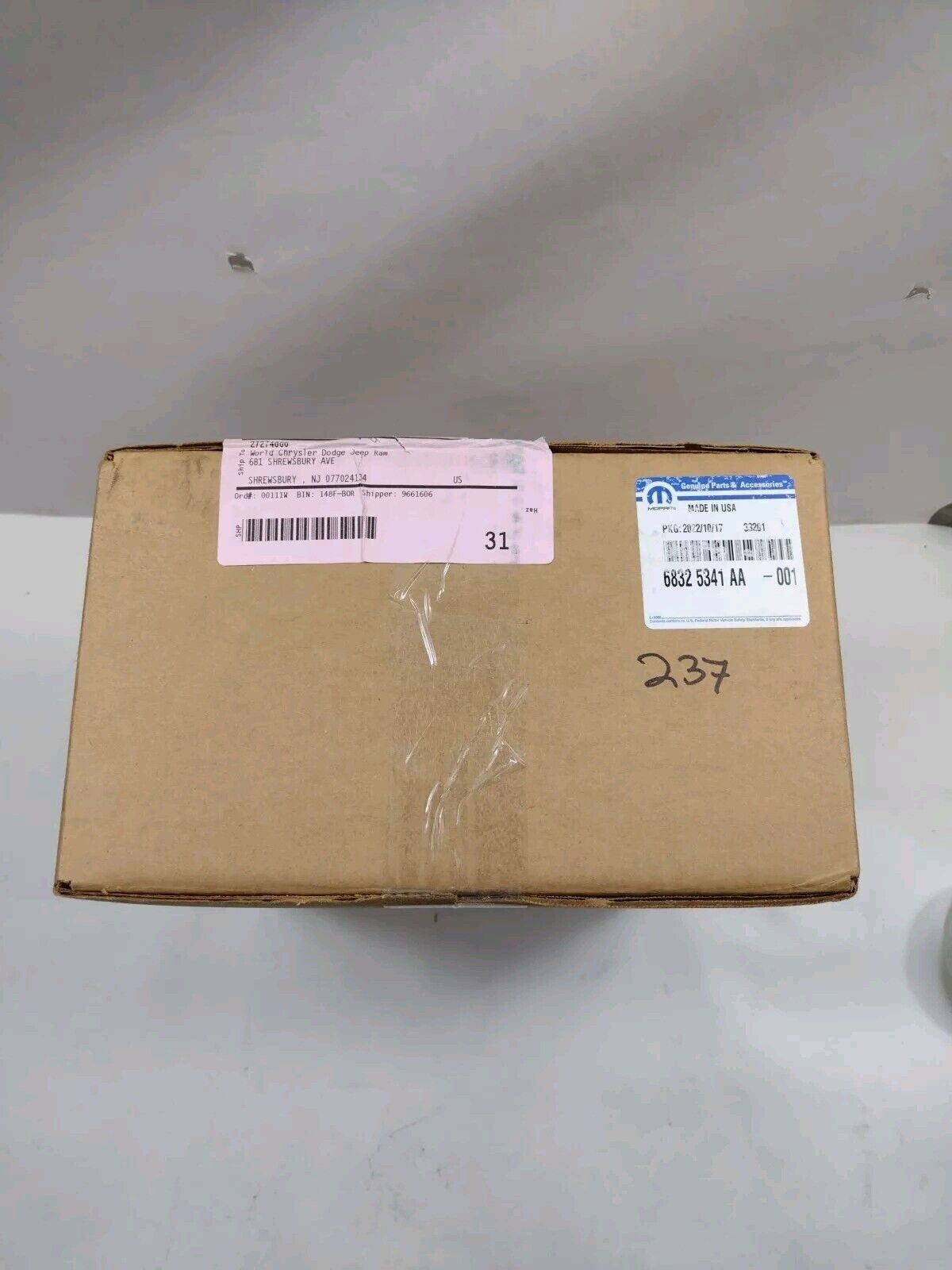 Genuine OEM Mopar Jeep Cherokee Outside Rear-View Mirror 2014-2022 68325341AA