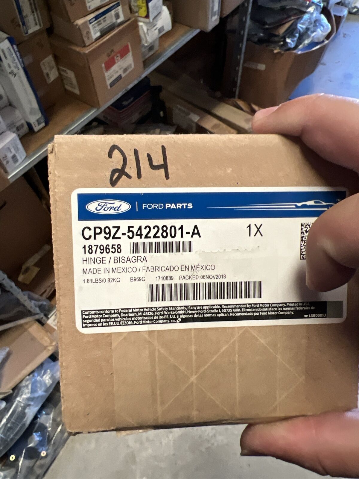 New OEM Genuine Ford C-Max	2012-2018 Left Driver Side Upper Hinge CP9Z5422801A